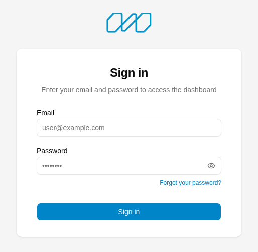 Login page